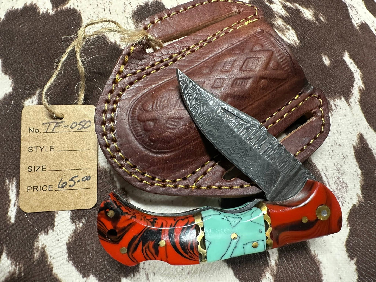 Titan Damascus Steel Pocket Knife