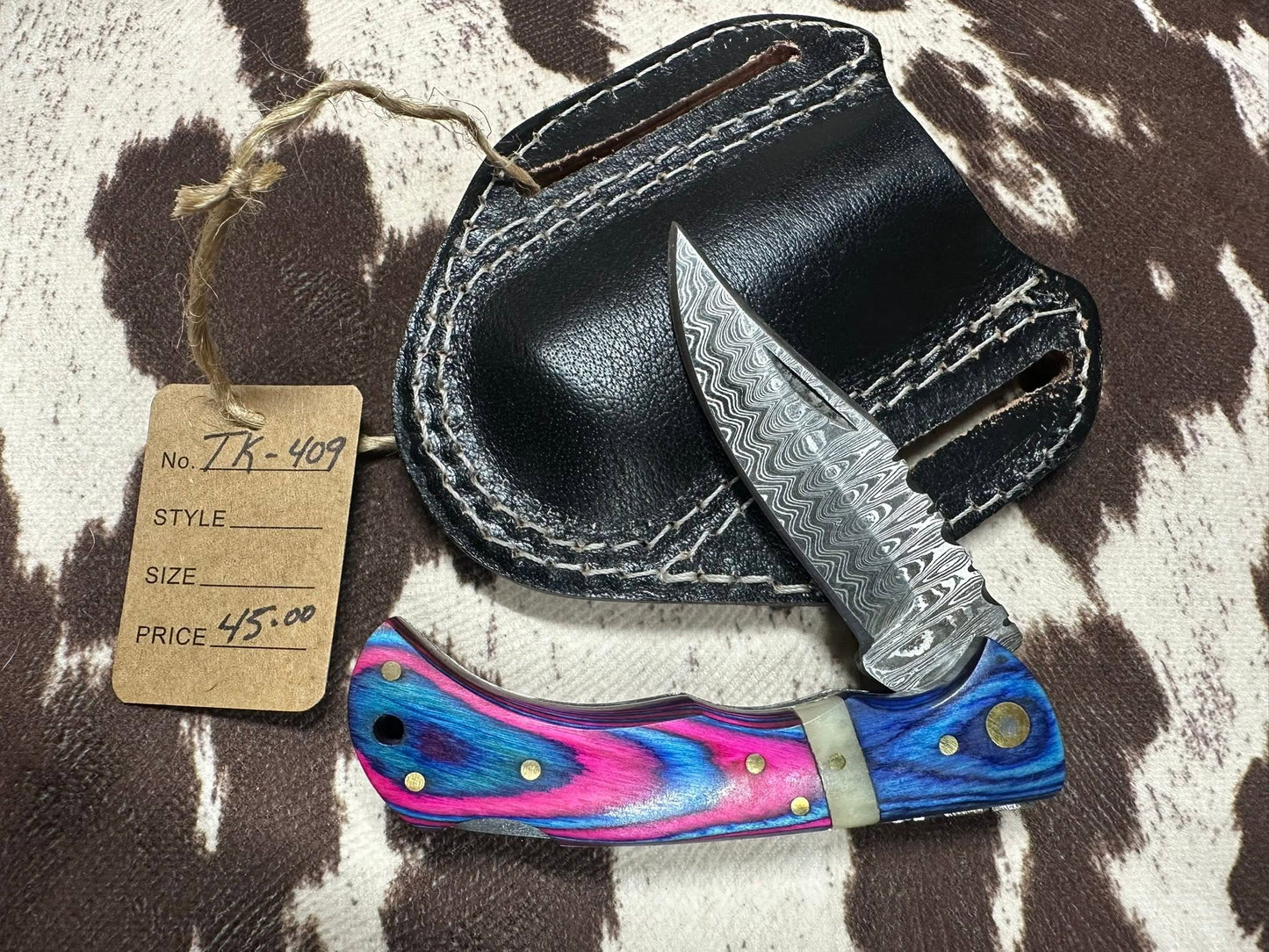 Titan Patriot Series Damascus Folding Knife